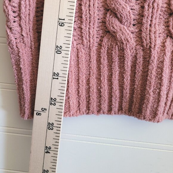 Philosophy Sweater Womens Large Pink Chenille Cable Knit Pullover NEW - Picture 6 of 11